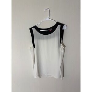 Vince Camuto Sleeveless Colorblock Top Black White Women's Size L